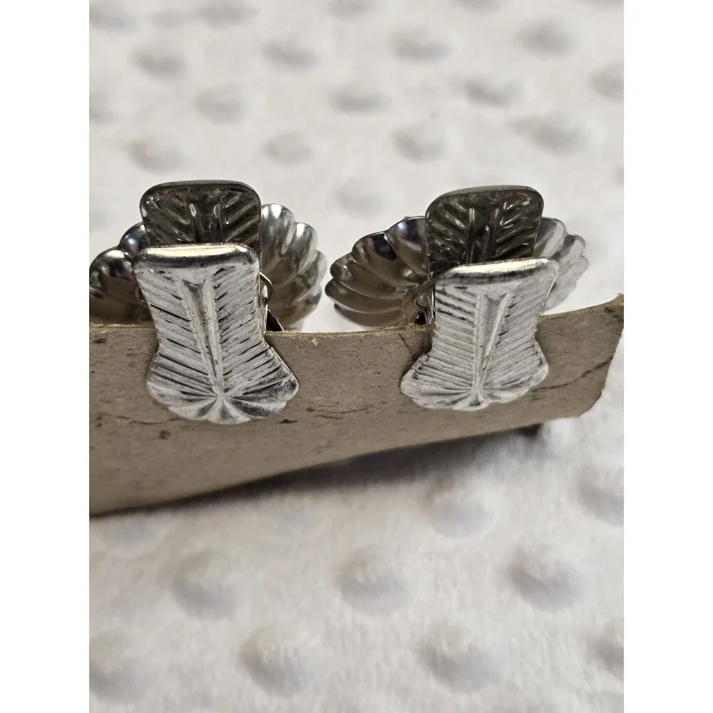 Vintage Christmas Tree Candle Clips Silver Lot Of 4 Original Xmas West Germany